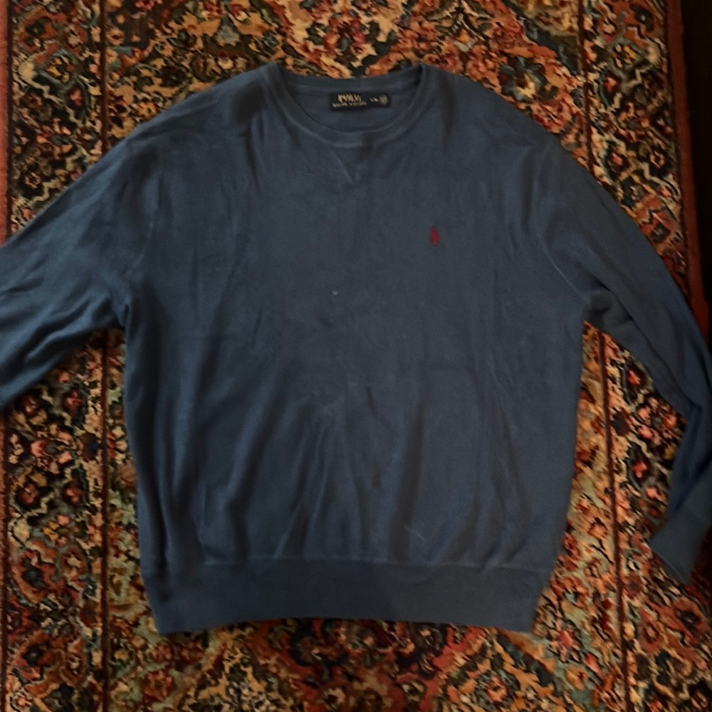 Somewhat vintage light blue polo sweater (large)